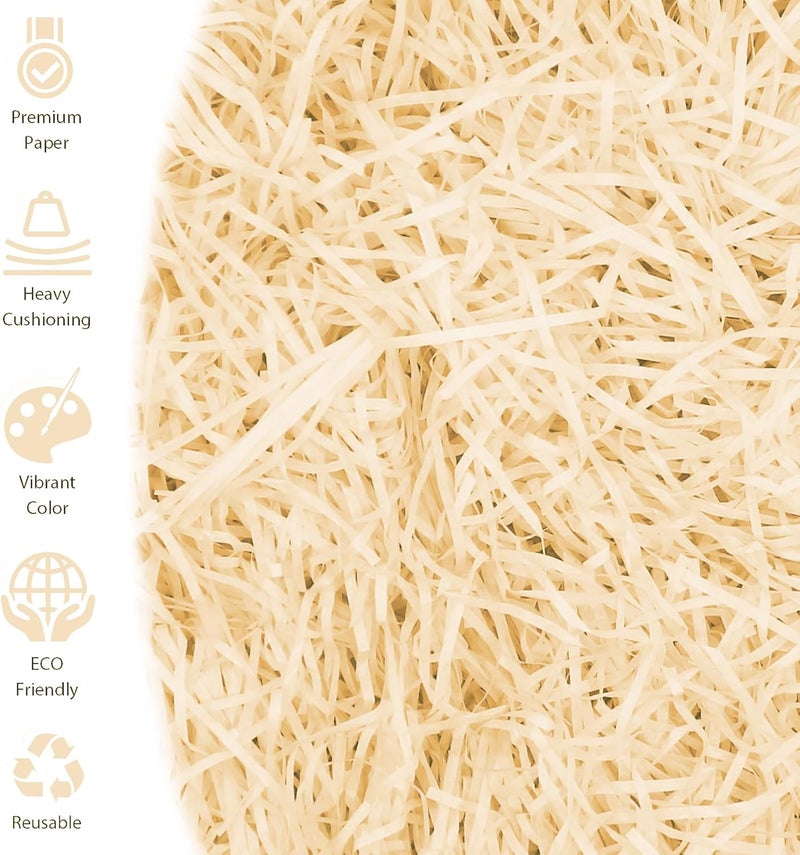 Pine nuts Crinkle Paper Filler for Gift Boxes Baskets Filler Paper Shred 7oz Crinkle Cut Paper for Christmas Wedding Birthday (Champagne color) - Image 5